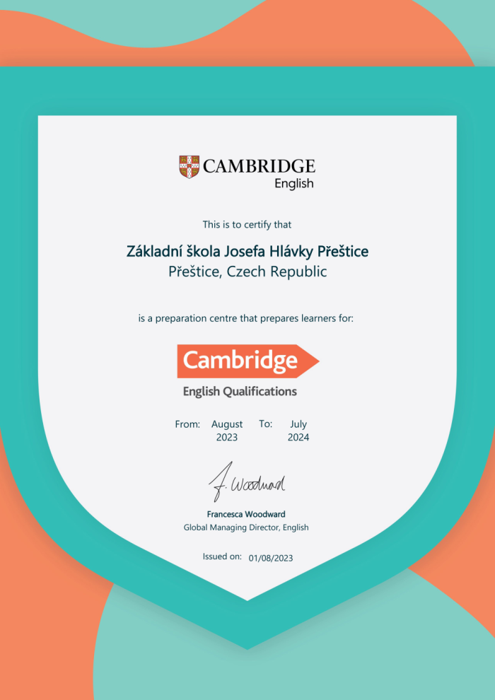 Certifikt Cambridge 2023/2024